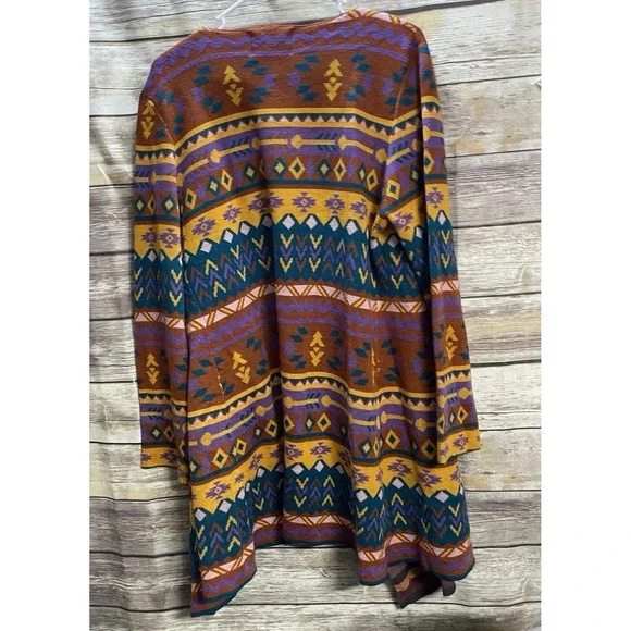 Savanna Jane Large The Bella Tarwin Aztec Cardigan Southwestern Open Front - Picture 2 of 6